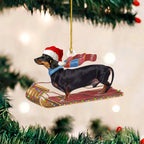 ⭐ Dackel Weihnachtsbaum Anhänger | Lustiger Hunde Christbaumschmuck | Deko & Geschenk