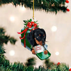 ⭐ Dackel Weihnachtsbaum Anhänger | Lustiger Hunde Christbaumschmuck | Deko & Geschenk