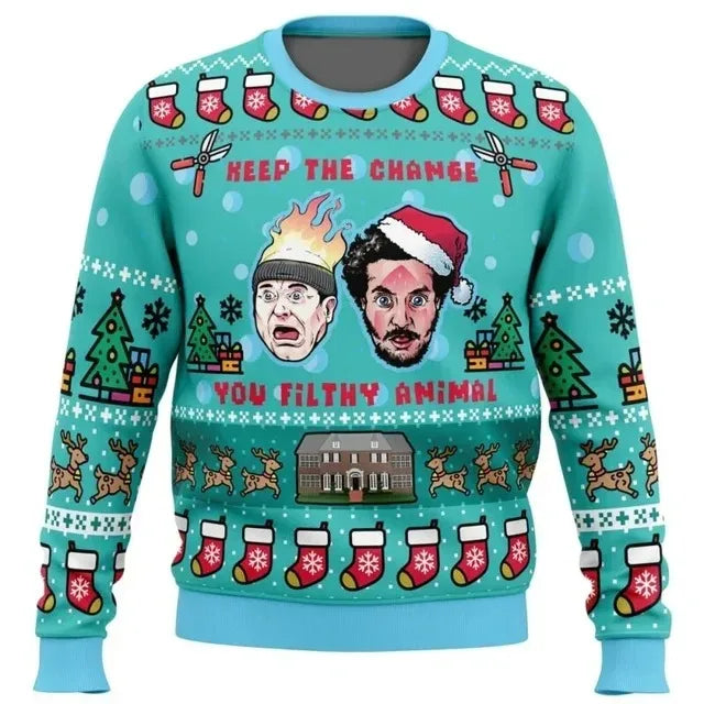 ⭐ Ugly Christmas Sweatshirt Cartoon Anime | Warmer Fleece Pullover | Unisex | Fällt klein aus