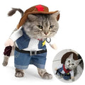 ⭐ Haustier Hund Katze Kostüm | Cowboy Jeans Hoodie | Halloween Jumpsuit Welpen