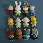 Cute Monkey Dragon Bag Knitting Yarn Keychain Pendant Cartoon Doll Decoration Couple Gift Knit Crochet Supplies