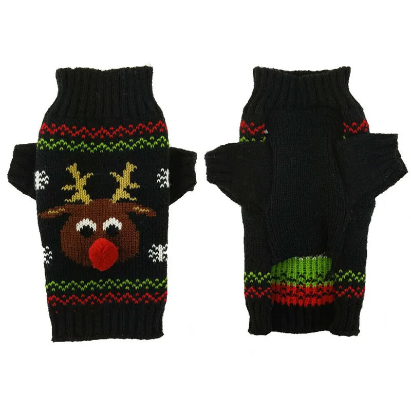 🎄 Christmas Dog Sweater — Warm Knitted Winter Outfit for Dogs & Puppies