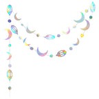 Iridescent Star Moon Circle Garland Ramadan EID Mubarak Birthday Party Decorations Hanging Crescent Twinkle Little Star Streamer