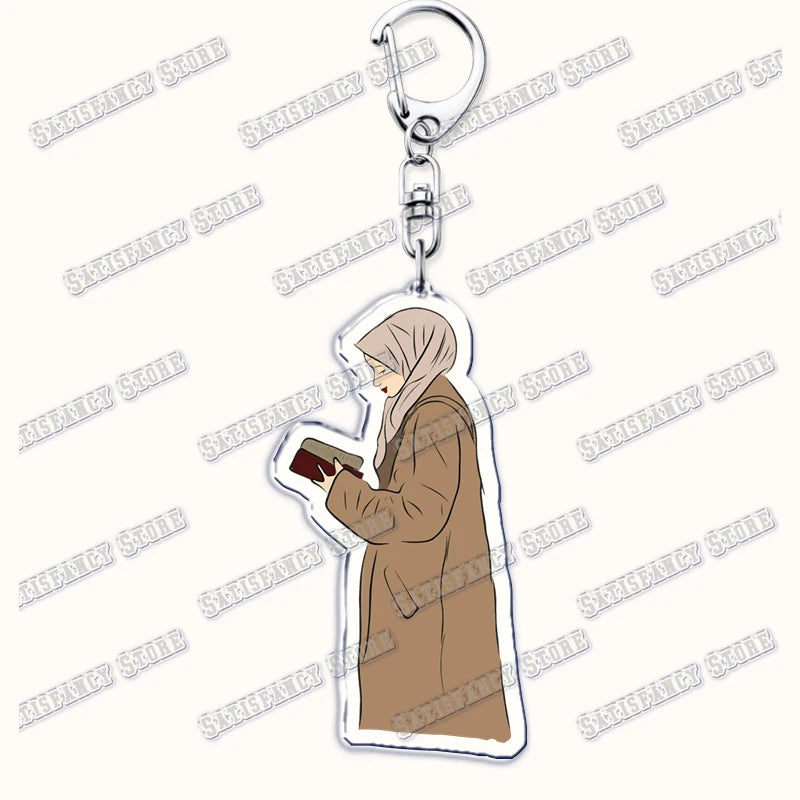 Fashion Islam Muslim Girl Woman Keychains for Accessories Bag Ramadan Eid Mubarak Hijab Keyrings Jewelry Fans Feminism Gifts