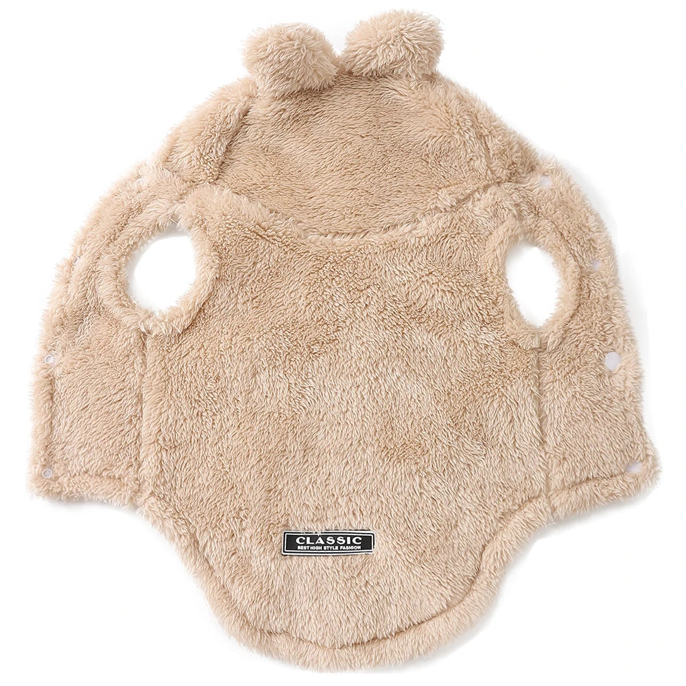 ⭐ Haustier Fleece Mantel | Warmer Hunde Katzen Hoodie Winter | Hasenohren Design