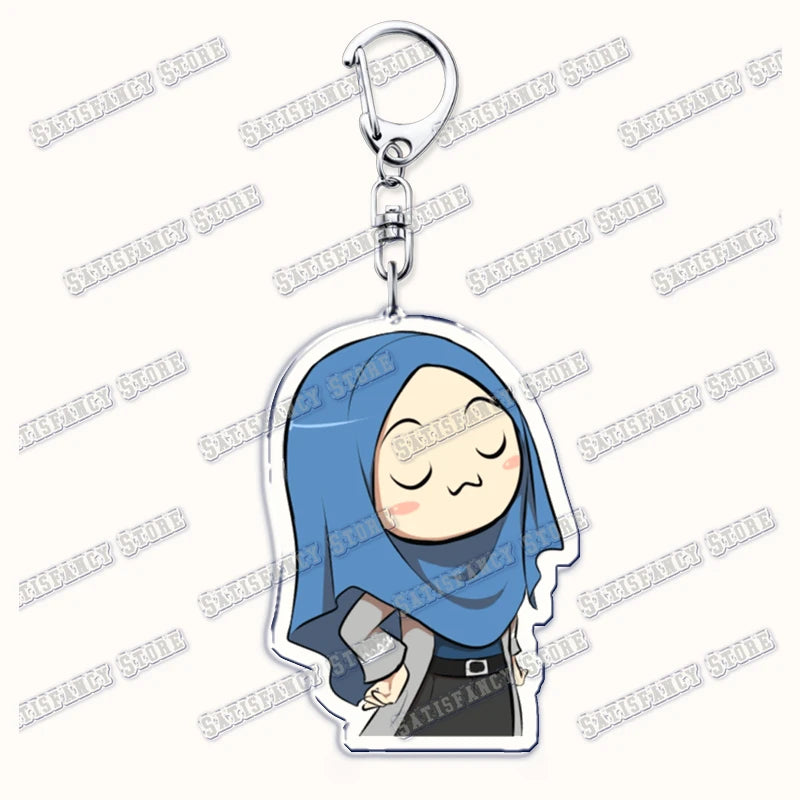 Fashion Islam Muslim Girl Woman Keychains for Accessories Bag Ramadan Eid Mubarak Hijab Keyrings Jewelry Fans Feminism Gifts