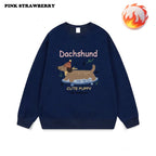 ⭐ Dackel Plüsch Hoodie Damen | Korean Style Oversized | Y2K Kawaii Pullover 2025