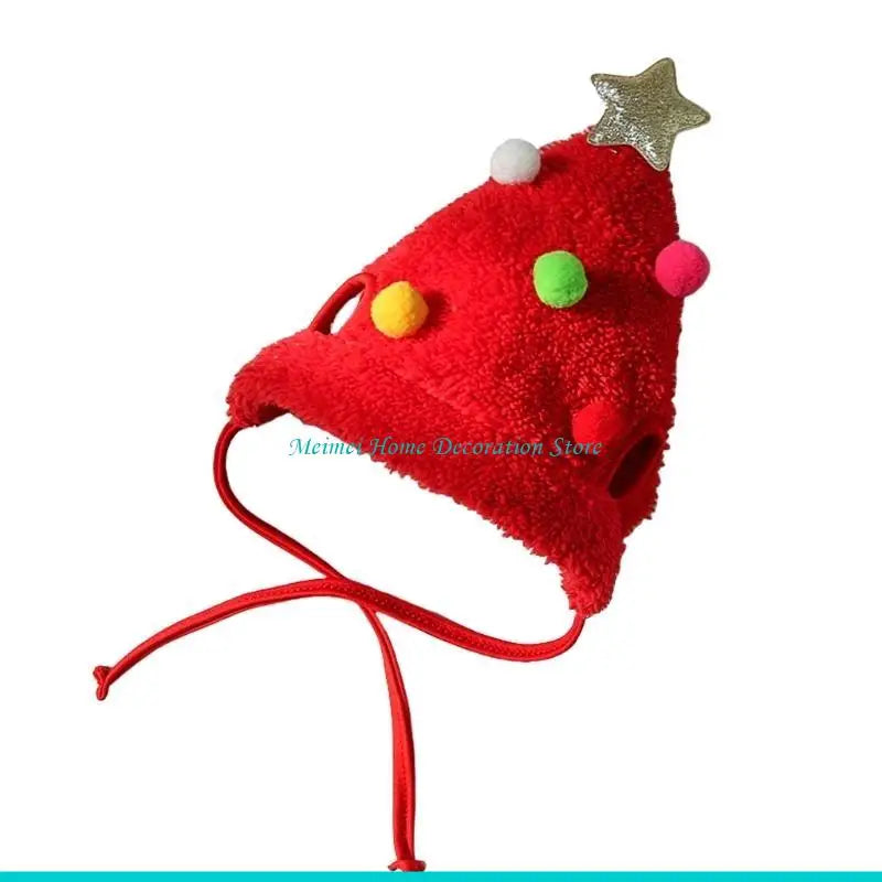 ⭐ Weihnachtsbaum Mütze für Hunde & Katzen | Lustiges Kostüm mit Stern | Weich & Fotogen