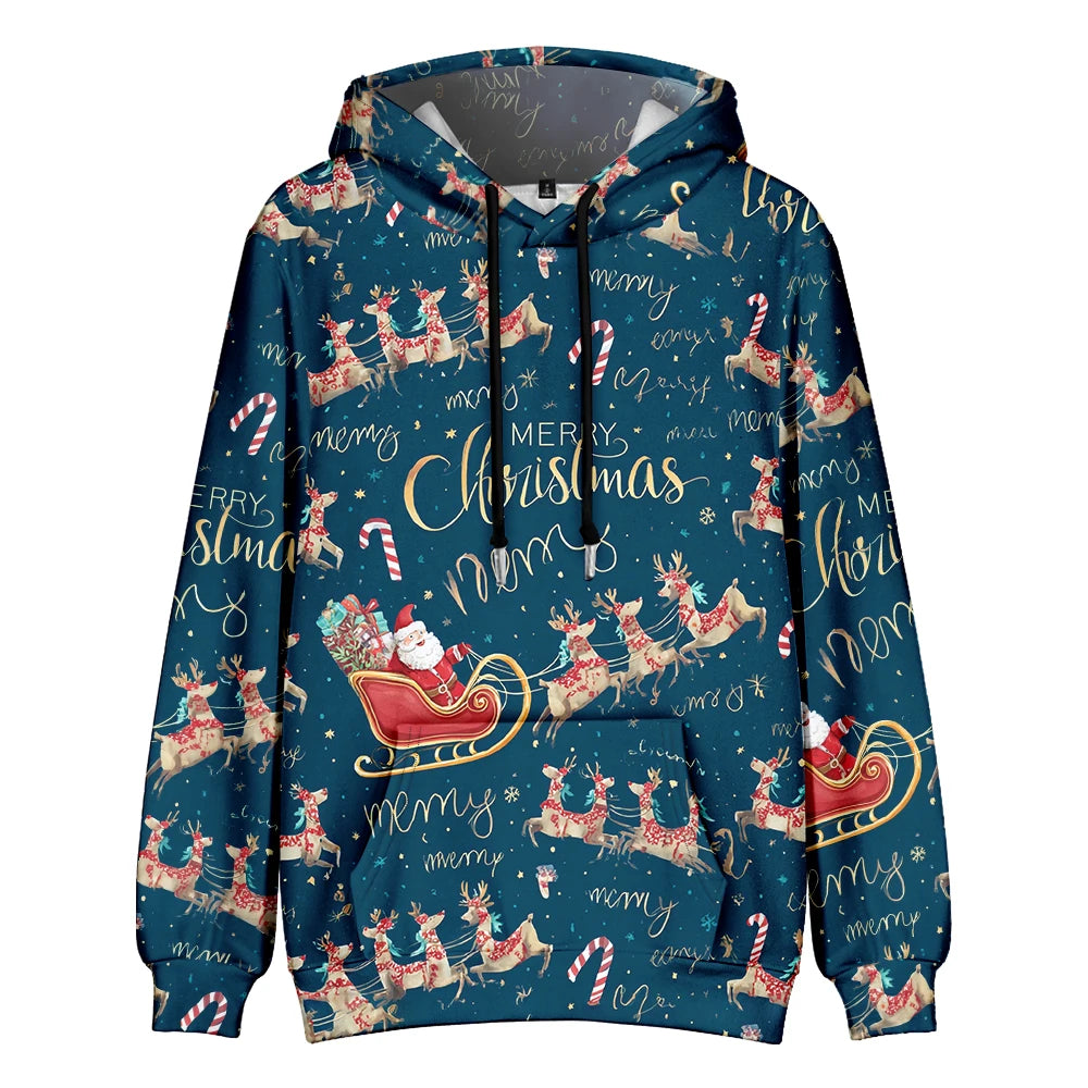 ⭐ Ugly Christmas Hoodie Damen & Herren | 3D Druck Weihnachtspullover | Lustig & Bunt