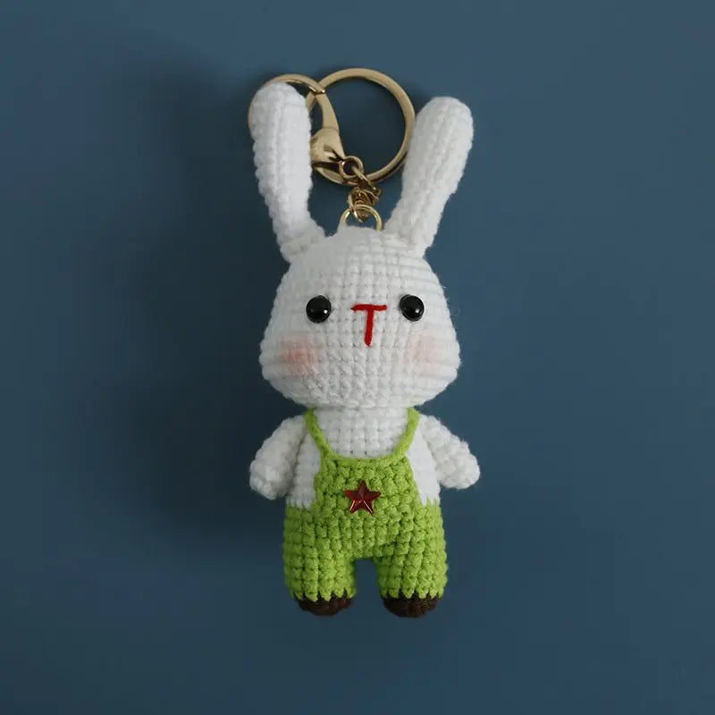 Cute Monkey Dragon Bag Knitting Yarn Keychain Pendant Cartoon Doll Decoration Couple Gift Knit Crochet Supplies