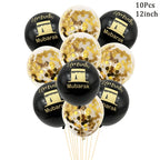 ⭐ 10x Umrah Mubarak Luftballons | Schwarz Gold Deko Set | Latexballons Islamische Party