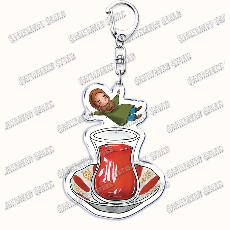 Fashion Islam Muslim Girl Woman Keychains for Accessories Bag Ramadan Eid Mubarak Hijab Keyrings Jewelry Fans Feminism Gifts