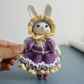 Handmade Knitting Cute Rabbit Doll Keychains Cute Crochet Keyrings For Car Keys Handmaking Knitted Bunny Keychain Bag Pendant