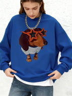 ⭐ Dackel Hoodie Damen Winter | Lustiger Hunde Print Oversized | Jogger Sweatshirt