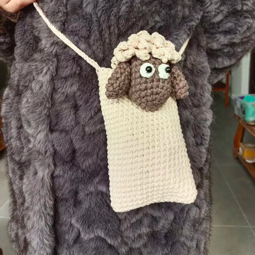 ⭐Handgestrickte Tier Handy-Tasche | Süße Münzbörse | Unikat aus Baumwolle