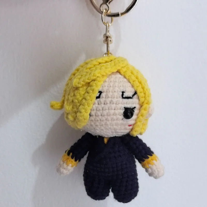 Handmade Crochet Anime Characters Keychain Perfect Gift Doll Key Ring Pendant Kawaii Figure Decoration Gift