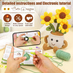 Crochet Kit for Beginners with Step-by-Step Video Tutorials Hooks Markers Knitting Yarn Thread Plastic Needles Accessories