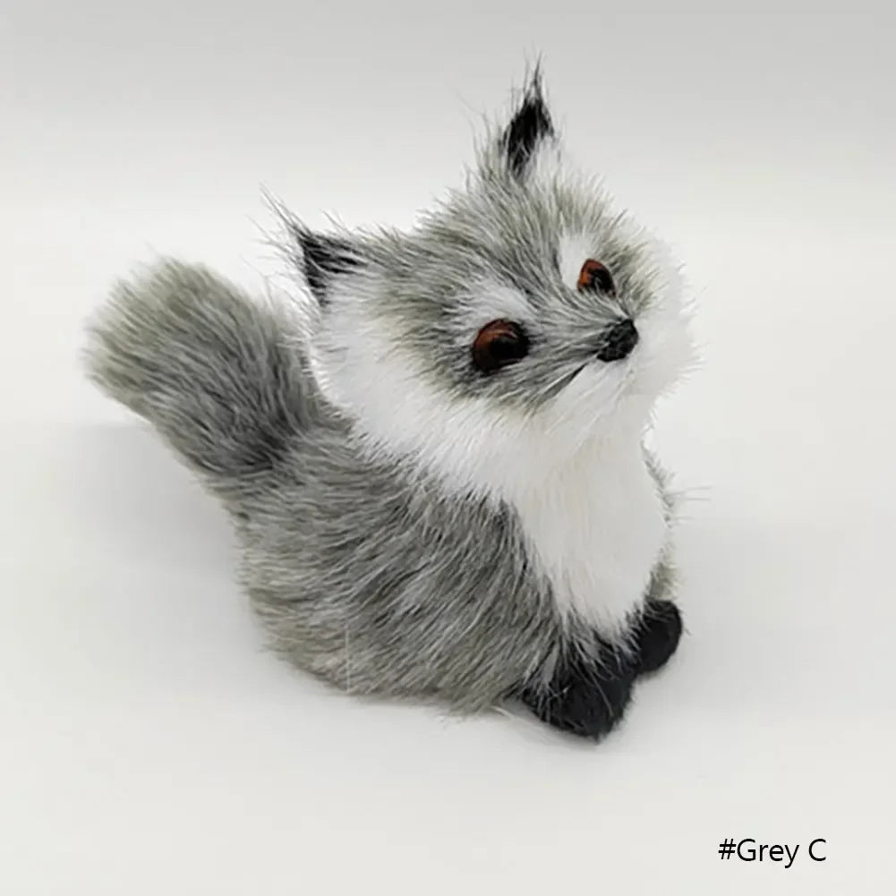 ⭐ Realistische Tierfigur Deko | Katze Fuchs Eule Hase mit Fell | Simulation Modell | Deko