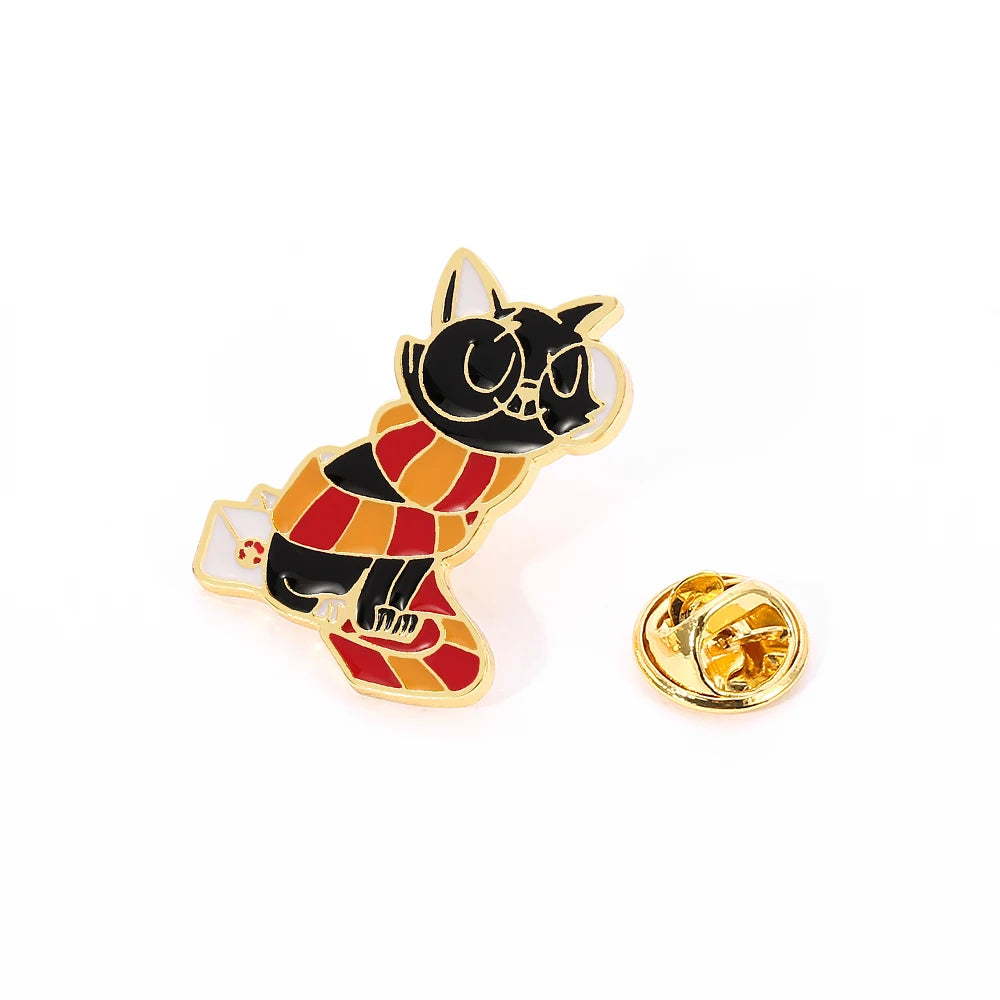 ⭐ Emaille Pin "Wizard Cat" | Süße Zauberer Katze Brosche | Fantasy Anstecker Rucksack