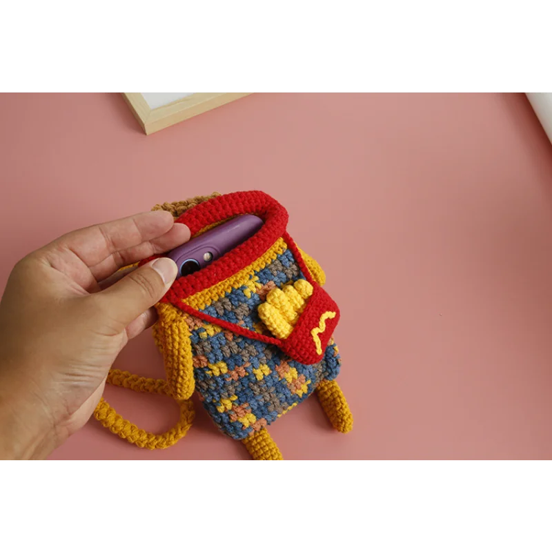 ⭐Handgehäkelte Wurstlippen Tasche | Lustige Umhängetasche | Ugly Cute Handyhülle