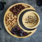 ⭐Holz Serviertablett Ramadan | Mond & Stern Schale Set | Arabische Kalligraphie Deko