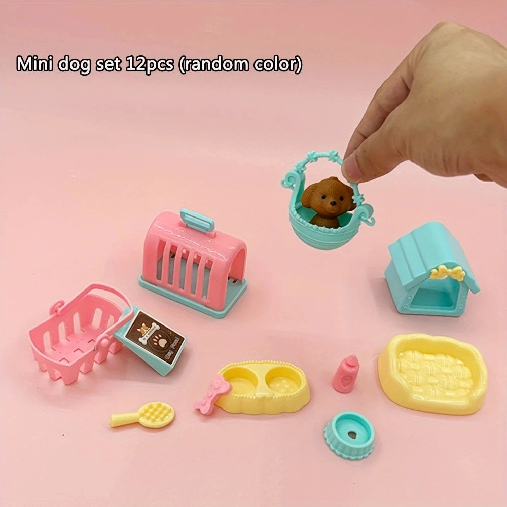⭐ Puppenhaus Zubehör Haustiere | Mini Hund & Katze 1:12 | Kawaii Spielzeug Set ab 3J