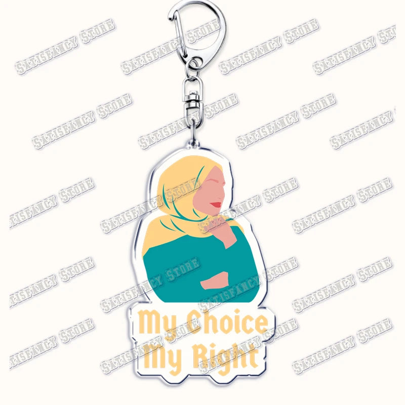 Fashion Islam Muslim Girl Woman Keychains for Accessories Bag Ramadan Eid Mubarak Hijab Keyrings Jewelry Fans Feminism Gifts