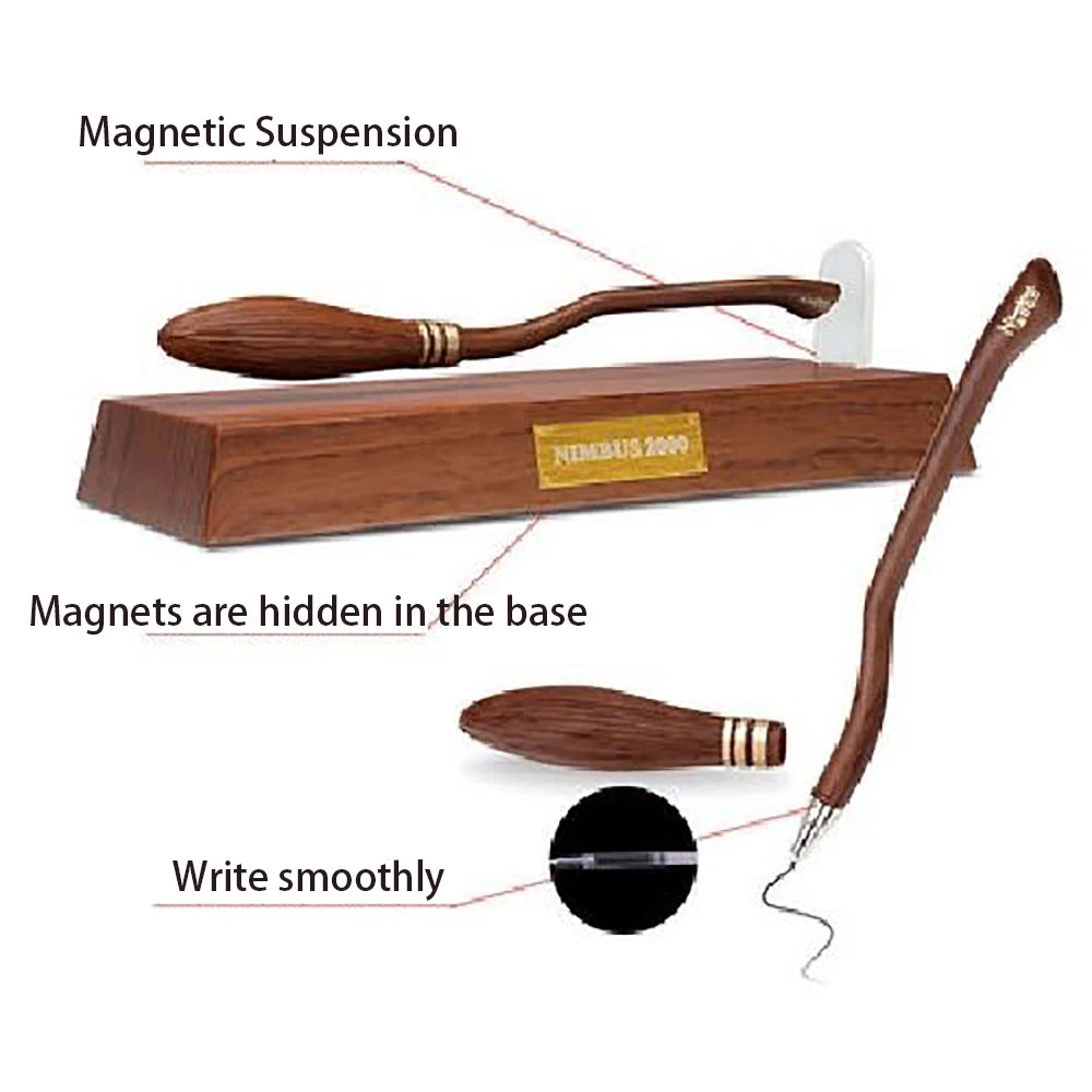 ⭐Schwebender Besen Stift Nimbus 2000 | Magische Harry Potter Deko | Levitierender Kugelschreiber