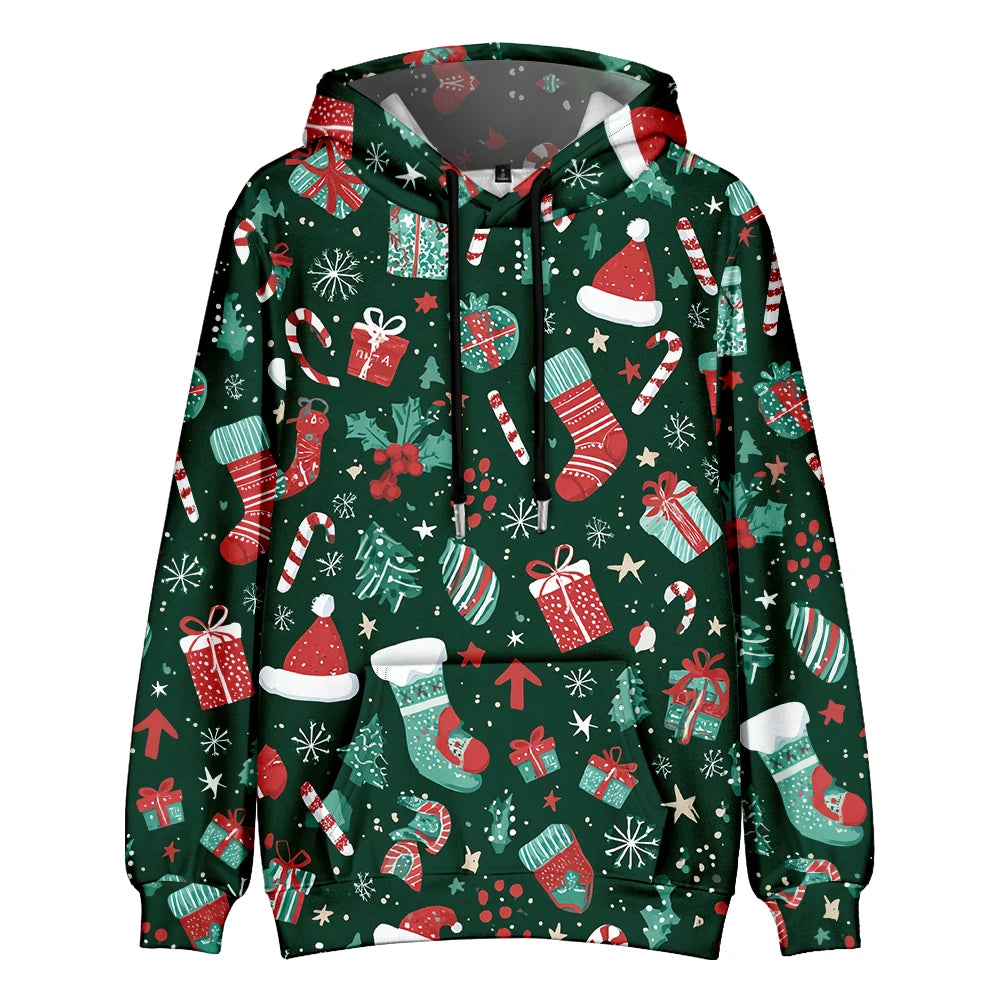 ⭐ Ugly Christmas Hoodie Damen & Herren | 3D Druck Weihnachtspullover | Lustig & Bunt