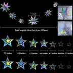 Iridescent Star Moon Circle Garland Ramadan EID Mubarak Birthday Party Decorations Hanging Crescent Twinkle Little Star Streamer
