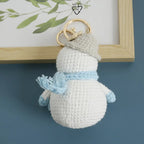 Creative Snowman Doll Crochet Keychain Wholesale Cute Snowman Knitting Keychain For Bag Pendant Car Keyrings With Snowman Doll