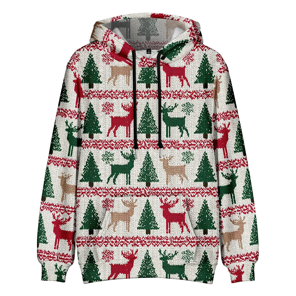 ⭐ Ugly Christmas Hoodie Damen & Herren | 3D Druck Weihnachtspullover | Lustig & Bunt