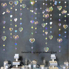 Iridescent Star Moon Circle Garland Ramadan EID Mubarak Birthday Party Decorations Hanging Crescent Twinkle Little Star Streamer