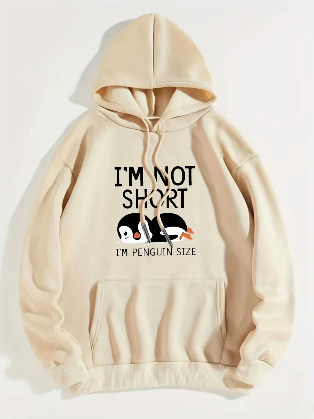 ⭐ I'm Not Short I'm Penguin Size Hoodie | Lustiger Print Damen | Fleece Pullover