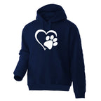 ⭐ Hunde Pfoten Hoodie | Süßer Herz-Print | Unisex Pullover Langarm Herbst Winter