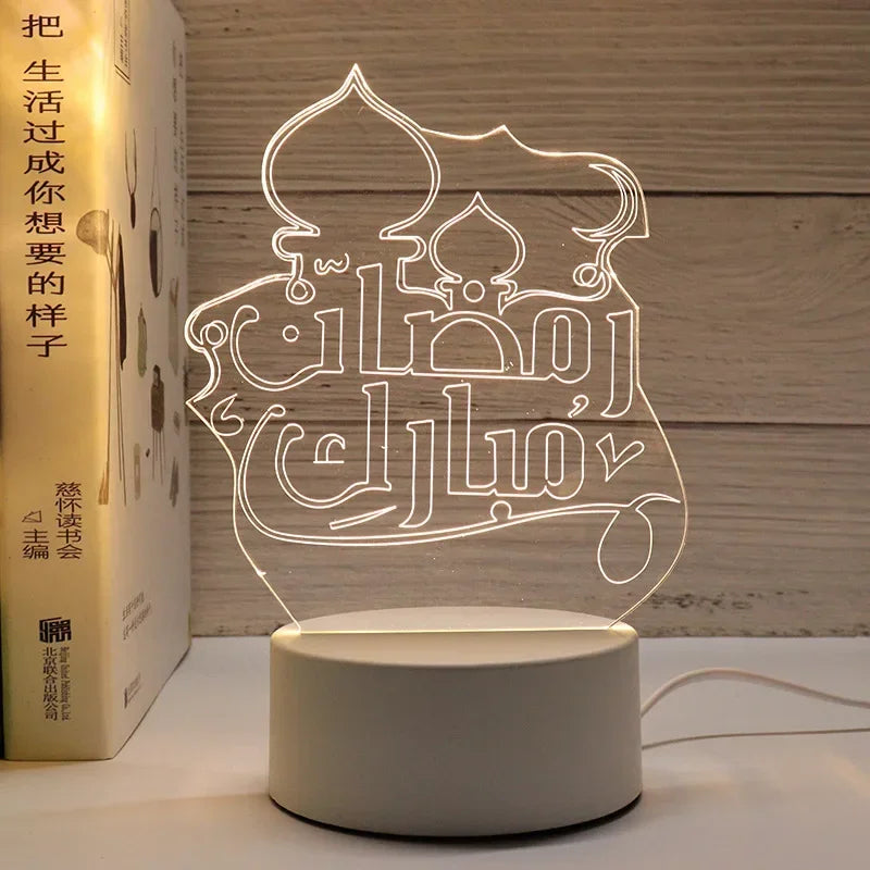 ⭐3D LED Nachtlicht Ramadan | Acryl Deko Lampe | USB Stimmungslicht Eid