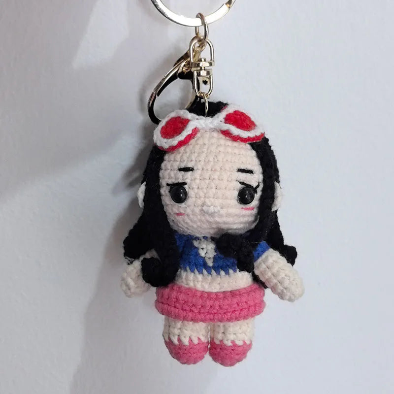 Handmade Crochet Anime Characters Keychain Perfect Gift Doll Key Ring Pendant Kawaii Figure Decoration Gift