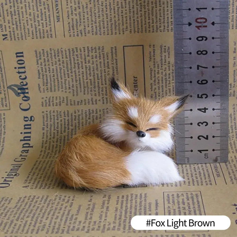 ⭐ Realistische Tierfigur Deko | Katze Fuchs Eule Hase mit Fell | Simulation Modell | Deko