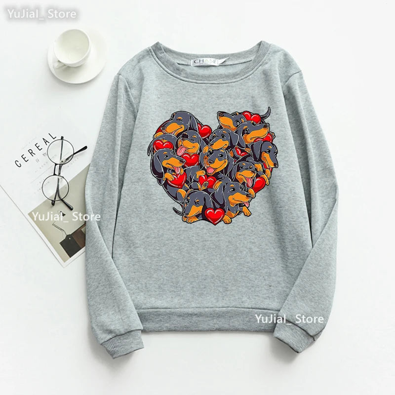 Women Funny Dog Lover Hoodies A Schnauzer Stole My Heart Graphic Print Sweatshirt Harajuku Kawaii Winter/Spring/Autumn Clothes