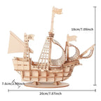 DIY  Sailing Ship Toys 3D Wooden Puzzle Toy Assembly Model Wood Craft Kits Desk Decoration for Children Kids