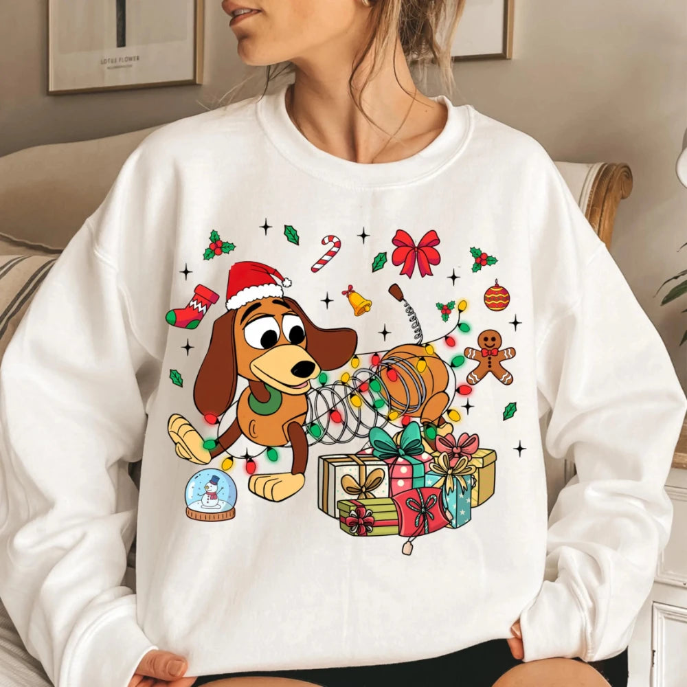 ⭐ Toy Story Weihnachts Hoodie Slinky Dog | Heavyweight Baumwolle | Fleece Gefüttert | S-3XL