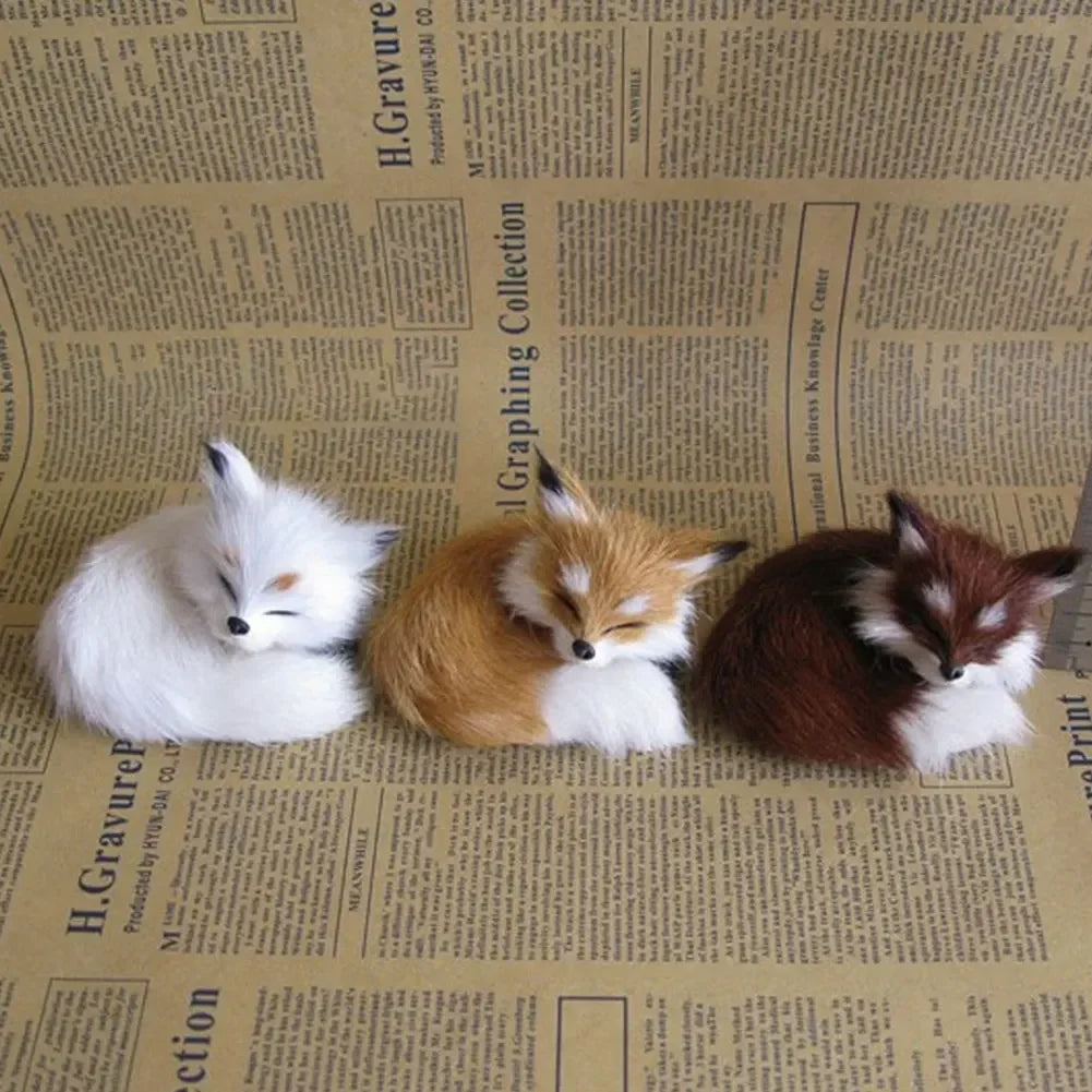⭐ Realistische Tierfigur Deko | Katze Fuchs Eule Hase mit Fell | Simulation Modell | Deko