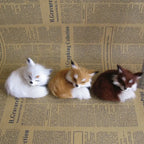 ⭐ Realistische Tierfigur Deko | Katze Fuchs Eule Hase mit Fell | Simulation Modell | Deko