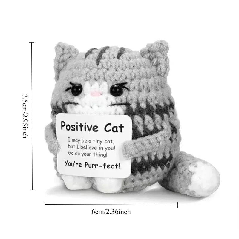 ⭐ Emotional Support Cat | Handgehäkelte Katze Lustig | Mutmacher Geschenk | Deko