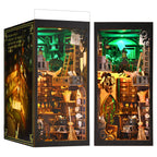 DIY Book Nook Kit 3D Wooden Puzzle Home Decoration DIY House Kit For Bookshelf Miniature Insert Magic Book House Stand Bookshelf