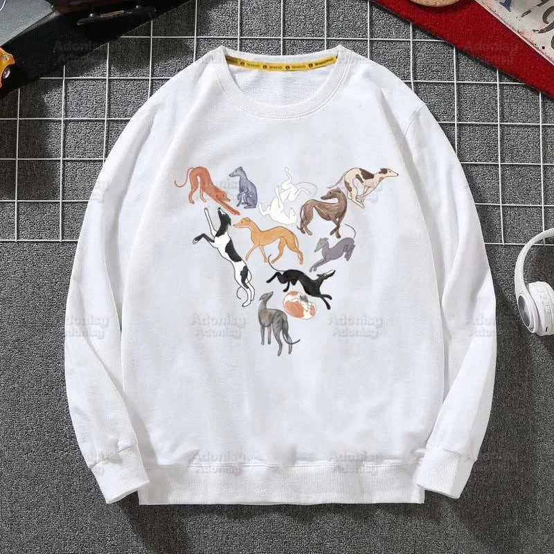 ⭐ Greyhound Hoodie Damen | Crazy Greyhound Lady | Harajuku Streetwear Pullover