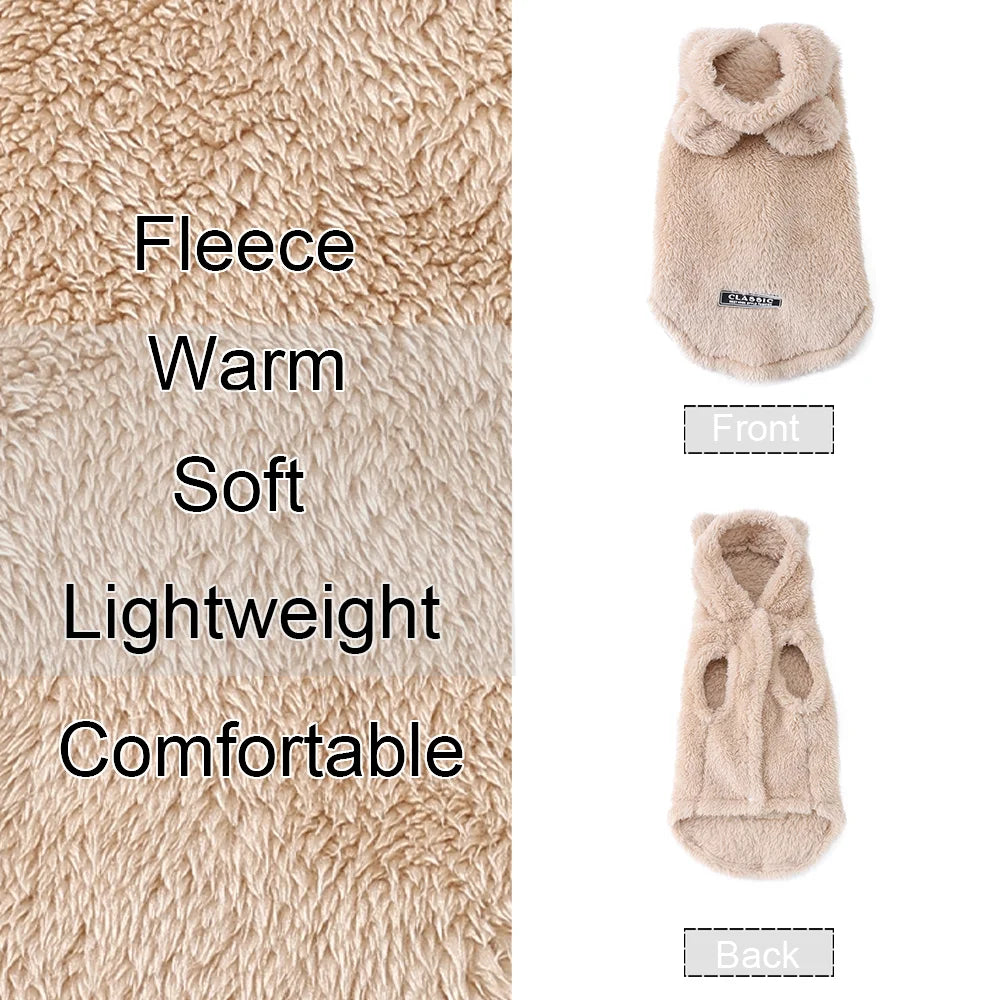 ⭐ Haustier Fleece Mantel | Warmer Hunde Katzen Hoodie Winter | Hasenohren Design