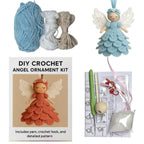 ⭐ DIY Häkelset Engel | Weihnachtsbaum Anhänger 15cm | Anfänger Kit Garn & Nadel | Rosa Weiß