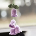 ⭐ Gehäkelte Pflanze Auto Anhänger | Rückspiegel Deko | Handmade Plant Charm | Grün