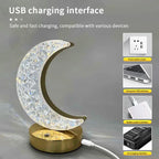 Moon Star Led Night Light Rechargeable Crystal Table Lamp Touch Switch Dimmable Ramadan Room Decor Ambient 3D Moon Lamp Eid Gift